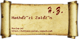 Hatházi Zalán névjegykártya